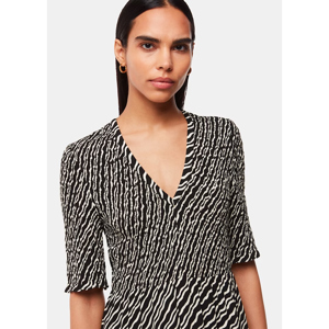 Whistles Diagonal Ripple Shirred Dress